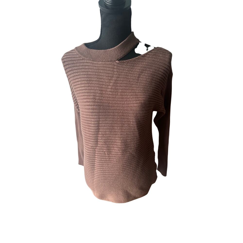 Kirundo Brown Ribbed Cutout Sweater Long Sleeve Size S